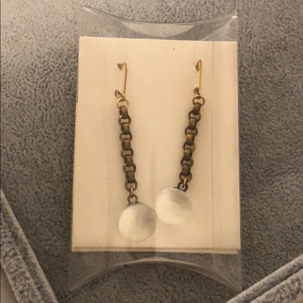 Antique gold chain earrings